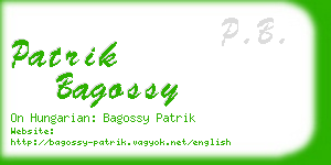 patrik bagossy business card